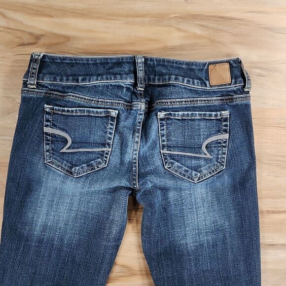 🐞American Eagle Blue Stretch Artist Bootcut Jeans Size 6/28 - Picture 7 of 12